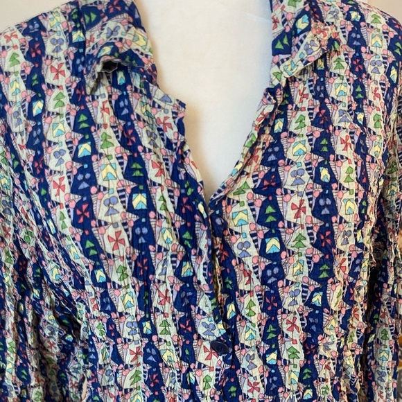 Flax Womens Rayon Button Down Long Sleeve Shirt Blouse - Picture 6 of 7